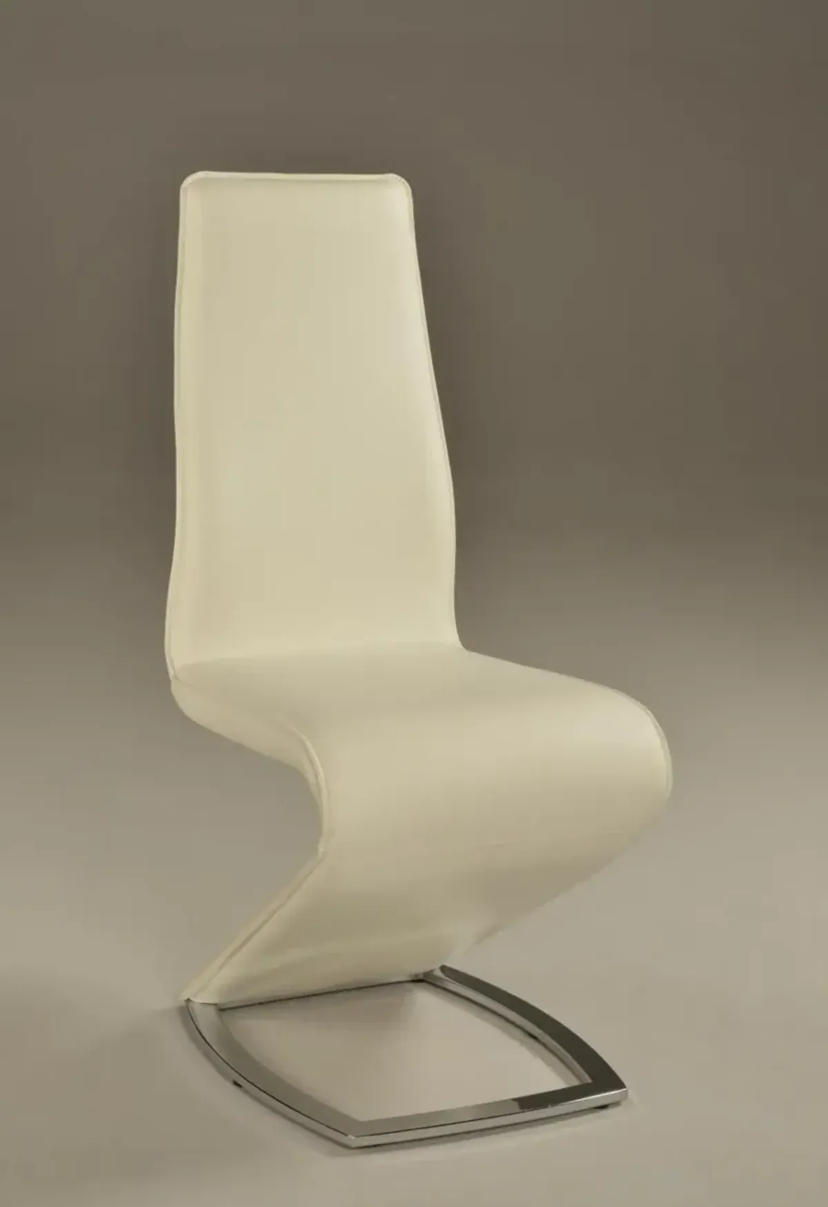 Chintaly Tara White Modern White Z-Shaped Side Chair