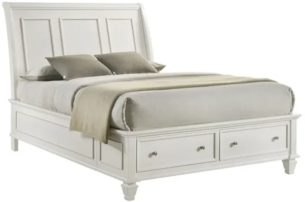Coaster Sandy Beach Wood Queen Storage Panel Bed Cream White