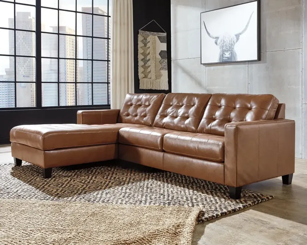 Ashley Baskove 2-Piece Sectional with Chaise Left-Arm Facing Auburn