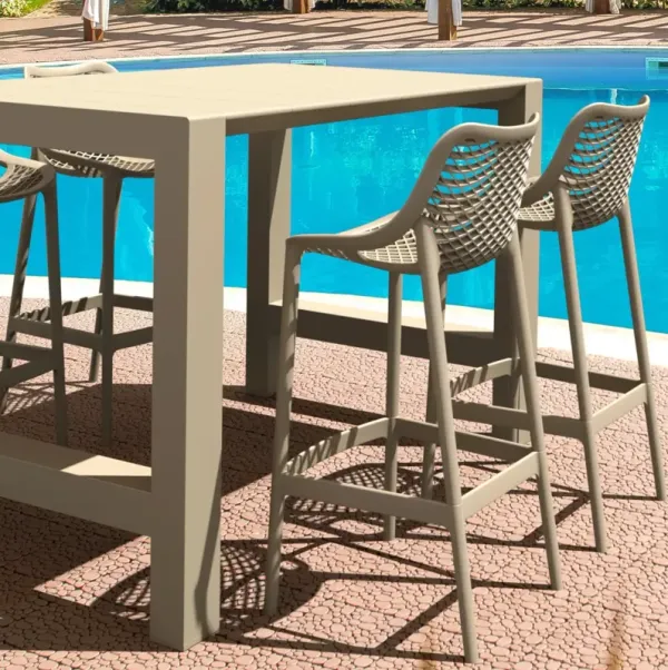 Compamia 5-Piece Vegas Air Bar Set with Extendable in Taupe