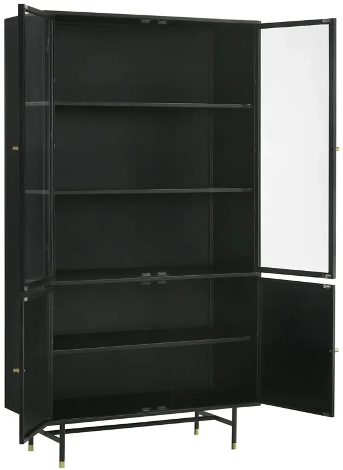 Coaster Santiago 4-Door Metal Tall Storage Cabinet Matte Black