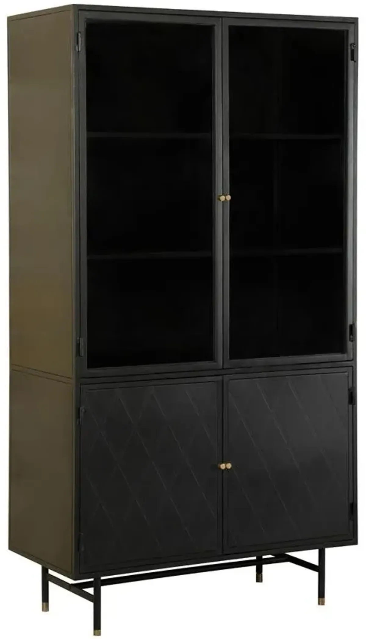Coaster Santiago 4-Door Metal Tall Storage Cabinet Matte Black