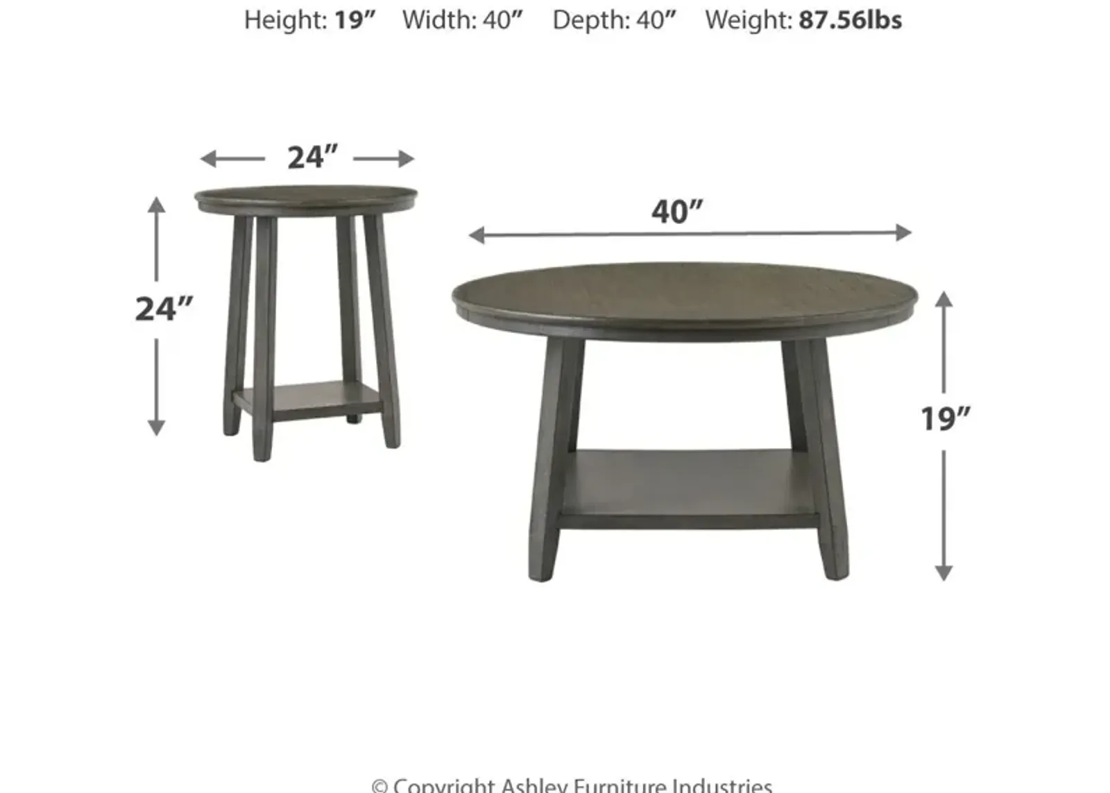 Ashley Caitbrook Table Set Gray