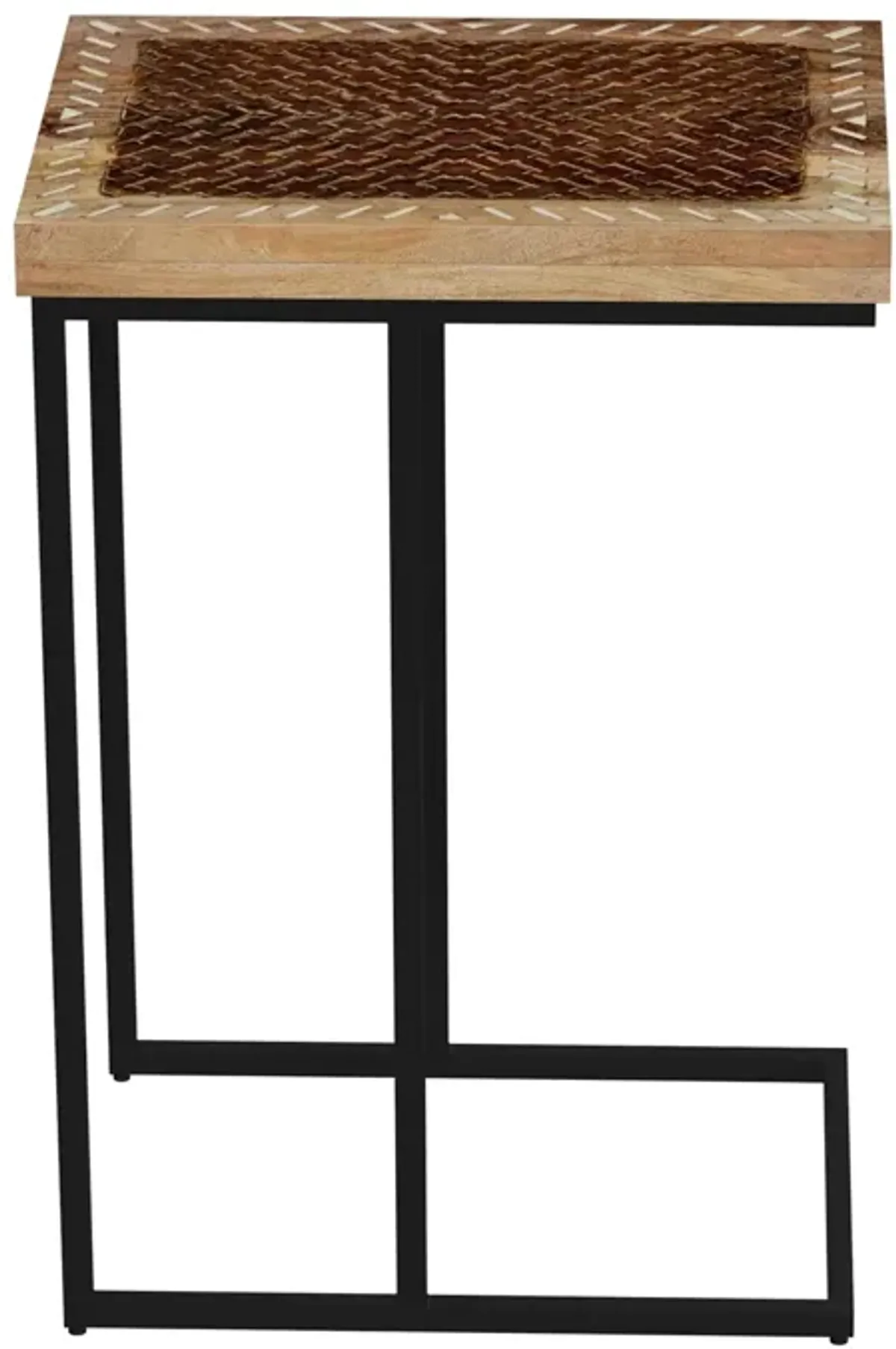 Steve Silver Parris Hand Carved Natural Brown Sofa Server Table In With Black Base