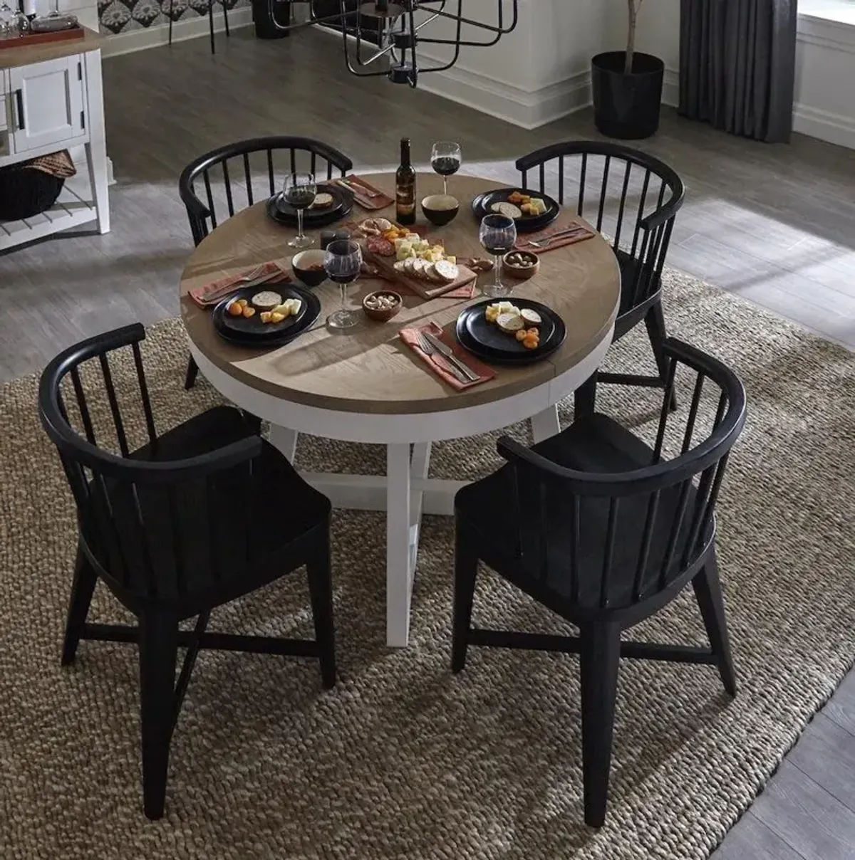 Parker House Americana Modern 48 Inch Round Dining Table with 18 Inch Leaf