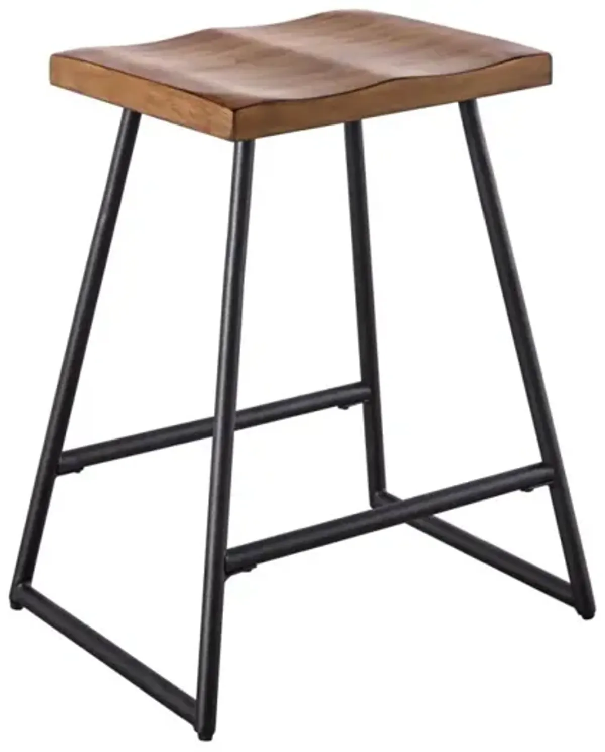 Steve Silver Landon Natural Honey Counter-Height Stool In Natural Honey With Iron Base