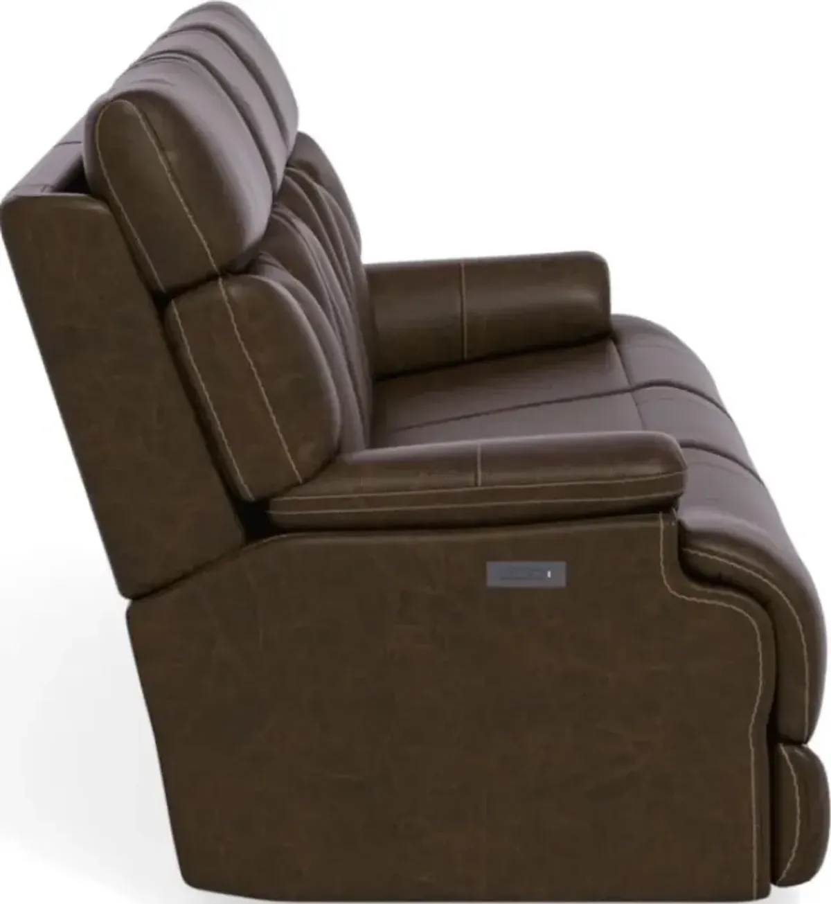 Flexsteel Clive Brown Power Reclining Sofa with Power Headrests & Lumbar