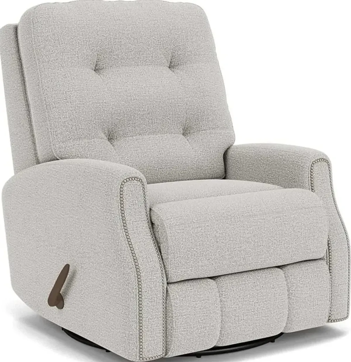 Flexsteel Devon Silver Glacier Swivel Gliding Manual Recliner