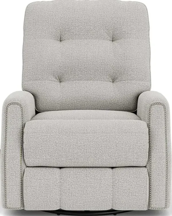 Flexsteel Devon Silver Glacier Swivel Gliding Manual Recliner
