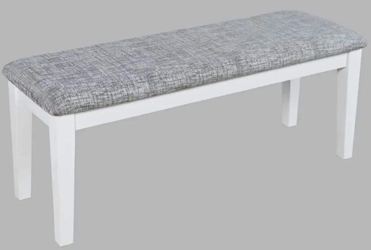 Jofran Urban Icon Upholstered Bench White