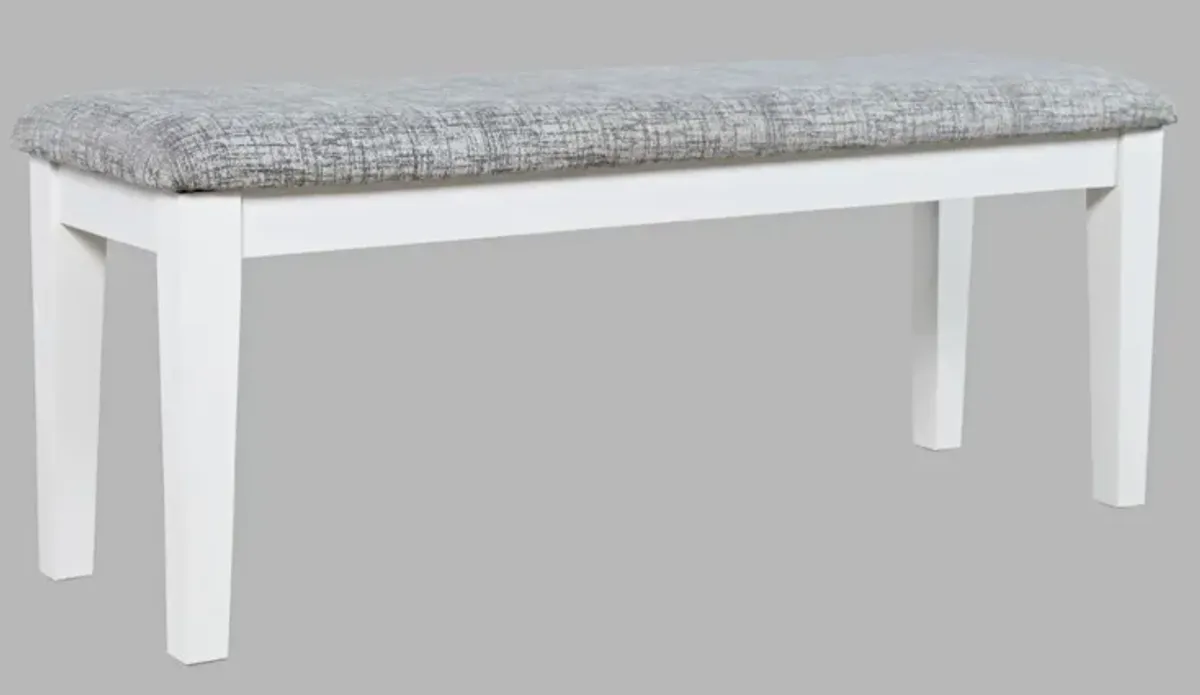 Jofran Urban Icon Upholstered Bench White