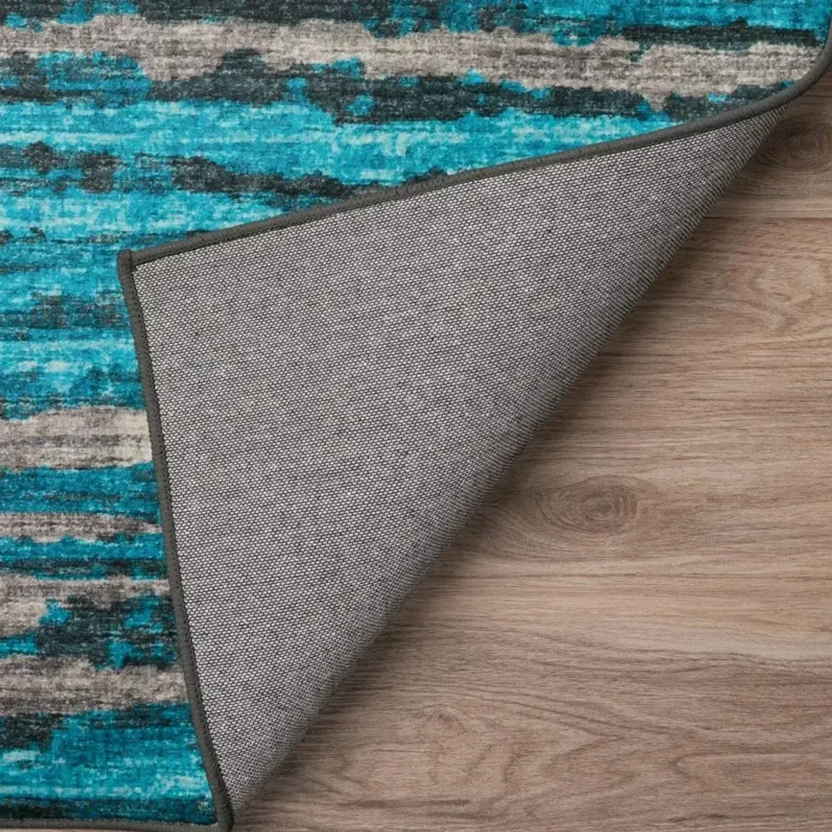 Dalyn Vibrant Textured Stripes Brisbane 5'X8' Area Rug in Turquoise & Gray