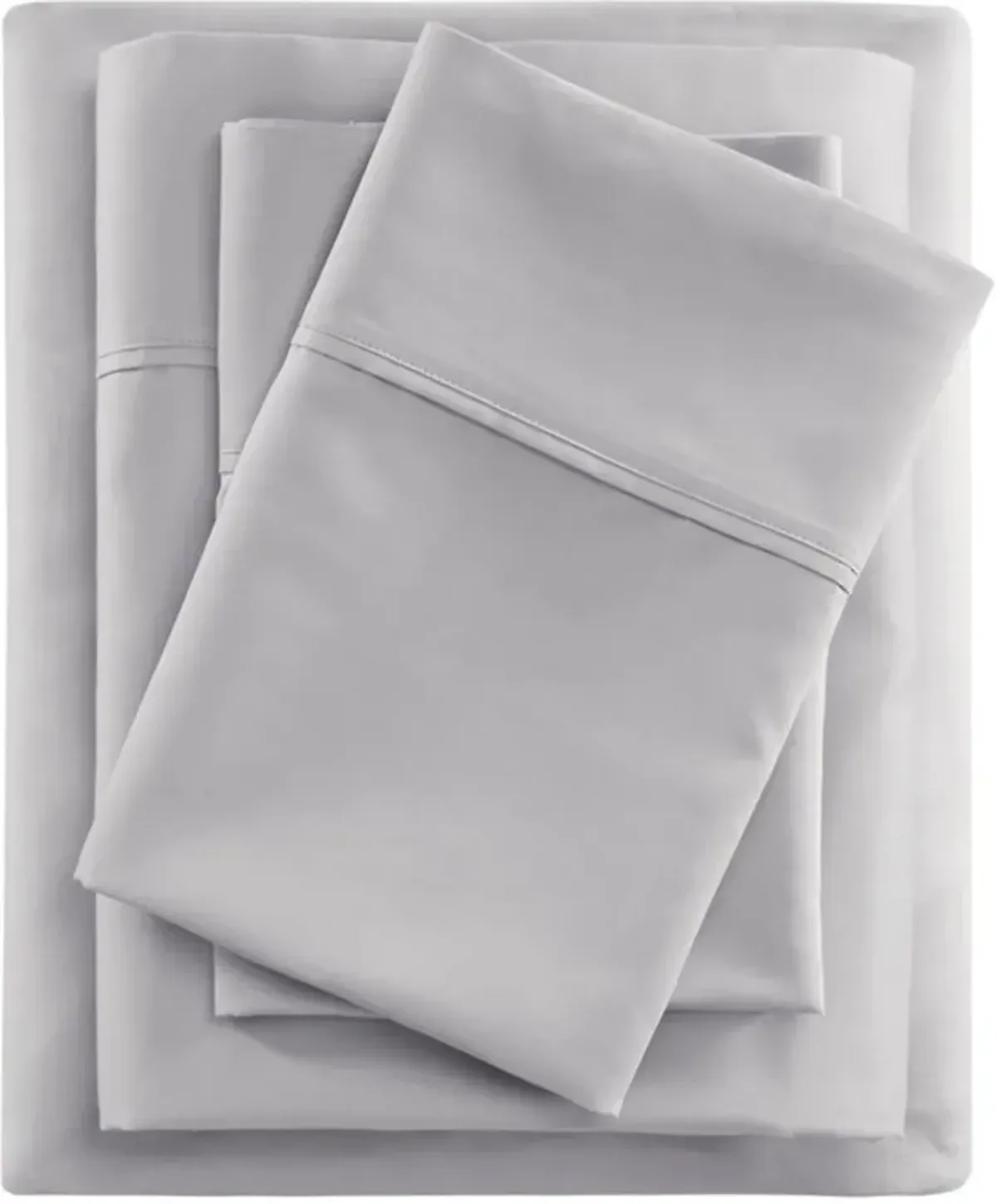 Olliix Beautyrest Full Grey 600 Thread Count Cooling Cotton Blend Sheet Set