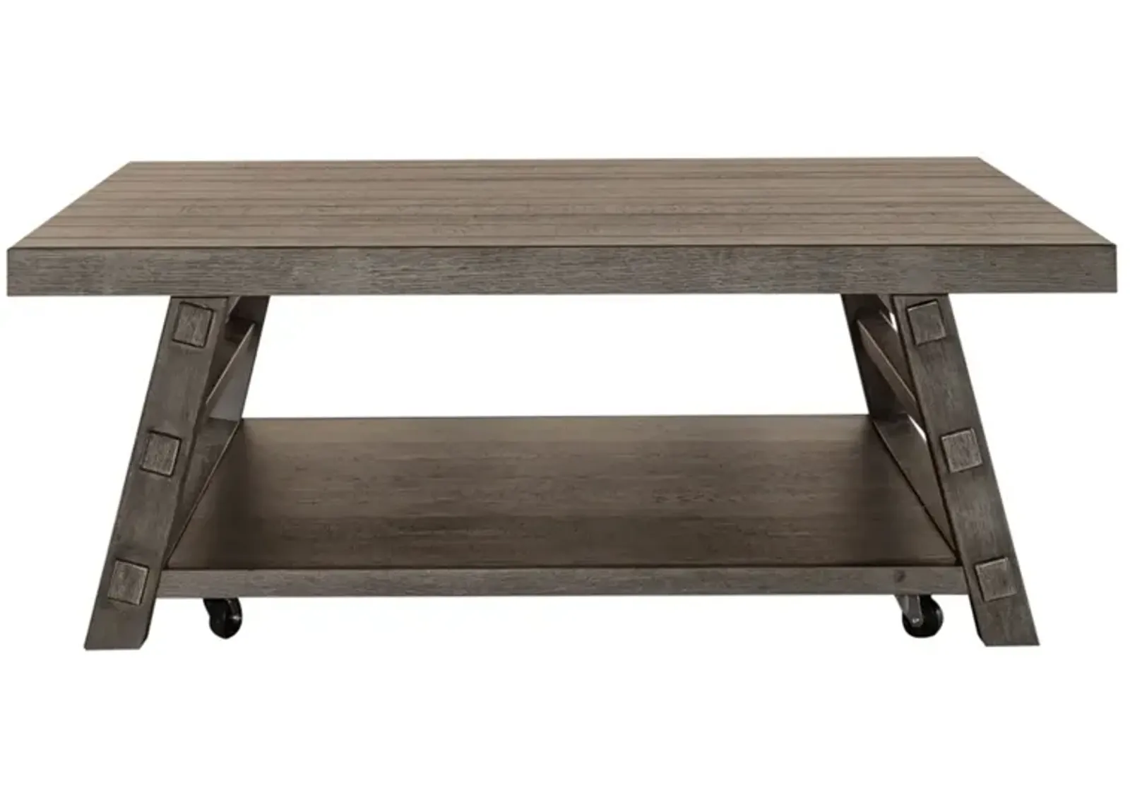 Liberty Furniture Modern Farmhouse Dusty Charcoal Oversized Cocktail Table