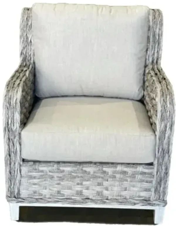 South Sea Outdoor Living Grand Isle Soft Granite Lounge Chair with Cast Silver Fabric