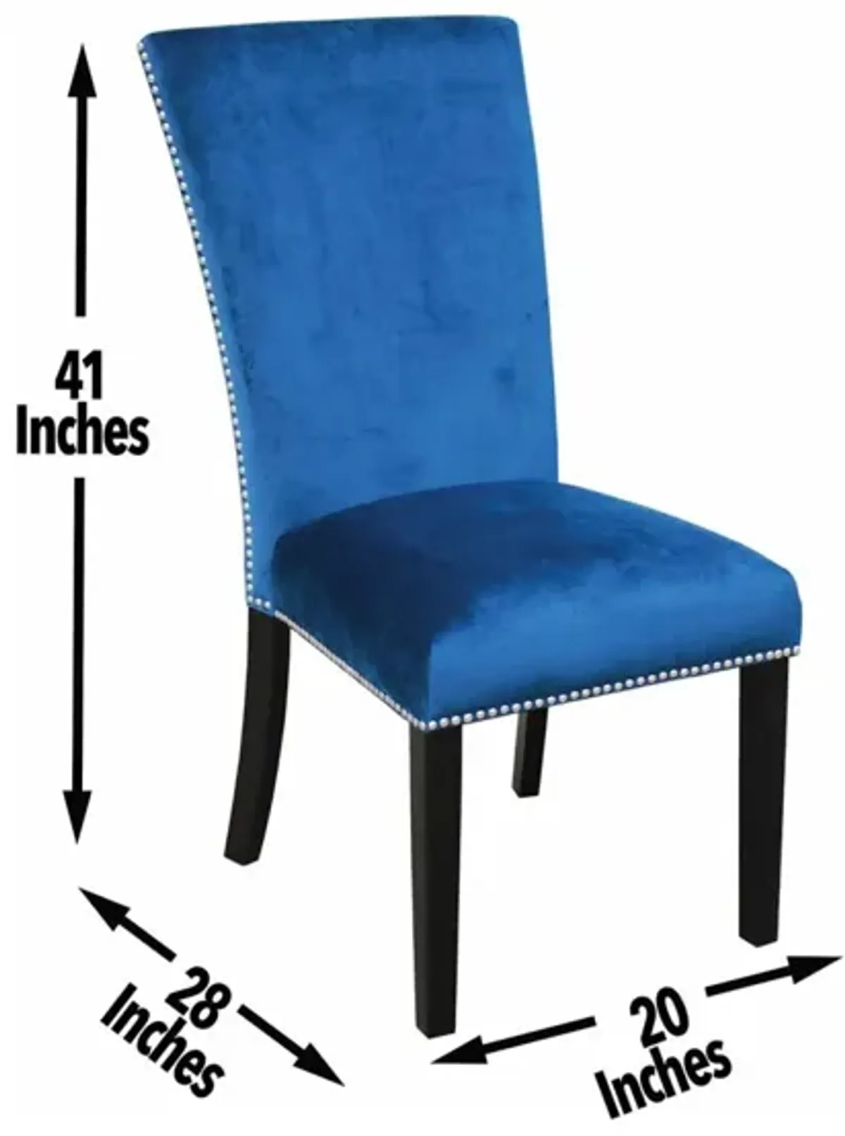 Steve Silver Camila Blue Velvet Side Chair