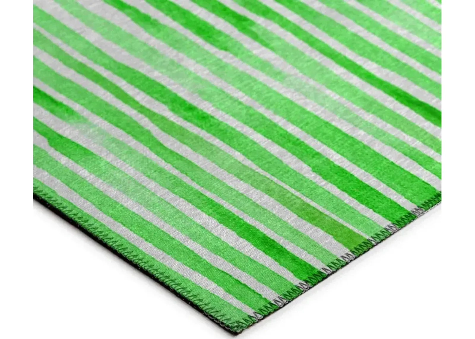 Dalyn Spring Meadow Fresh Green Watercolor Stripes 5'X8' Area Rug