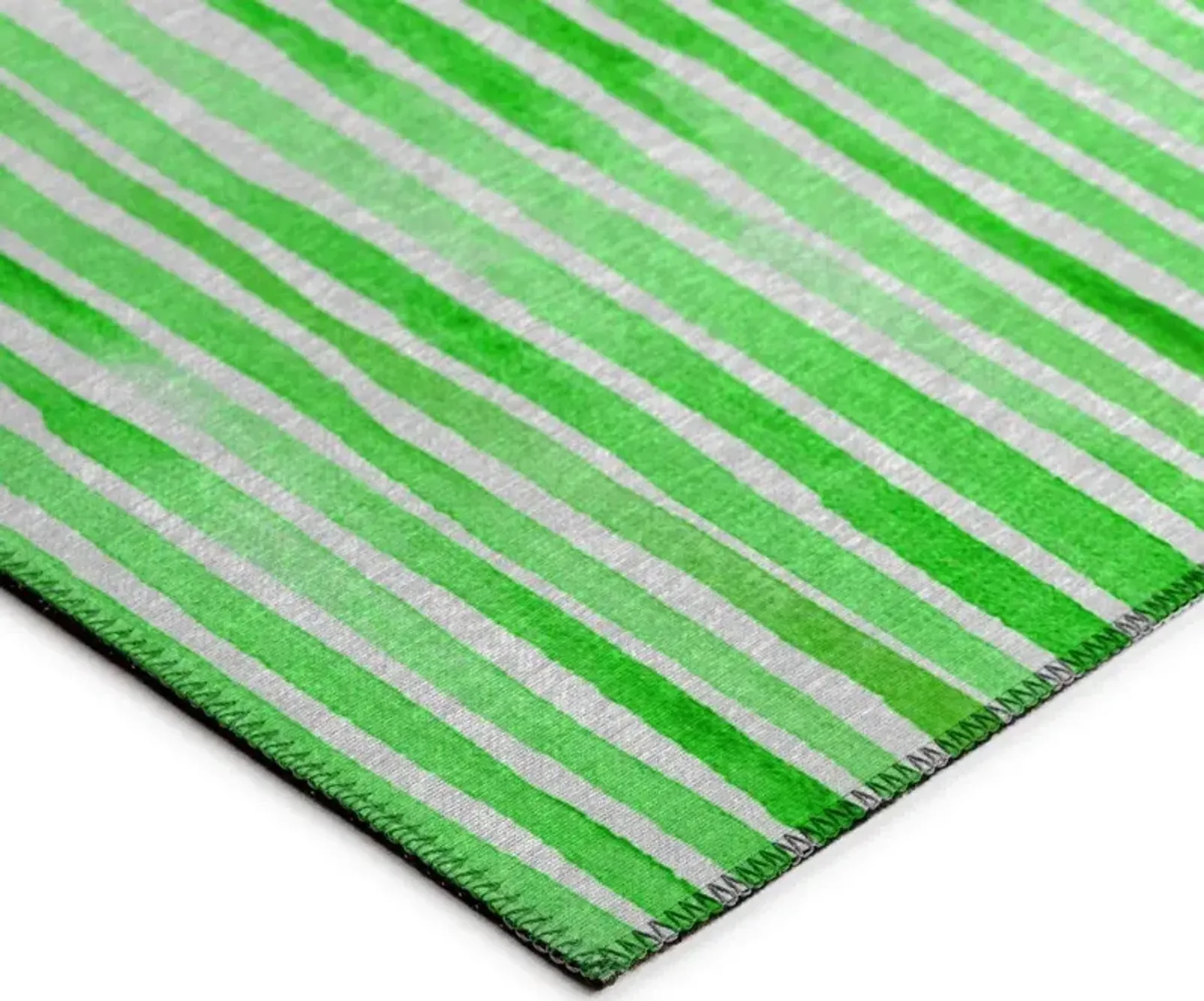 Dalyn Spring Meadow Fresh Green Watercolor Stripes 5'X8' Area Rug