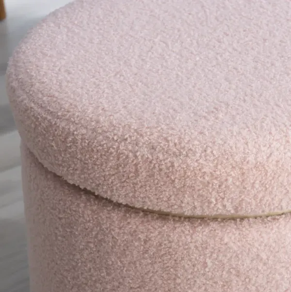 BLANCHE STORAGE OTTOMAN - BLUSH