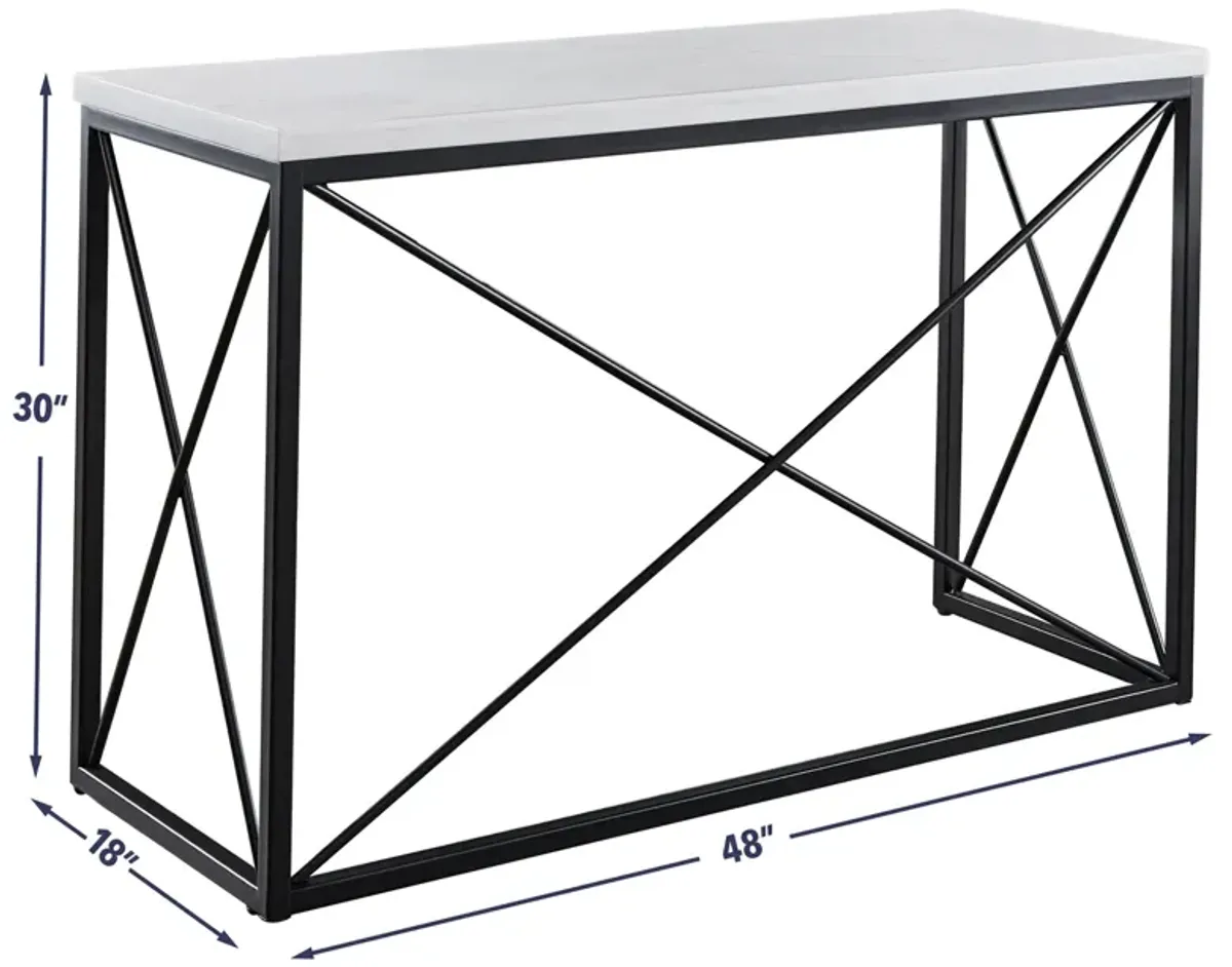 Steve Silver Skyler White Marble Sofa Table