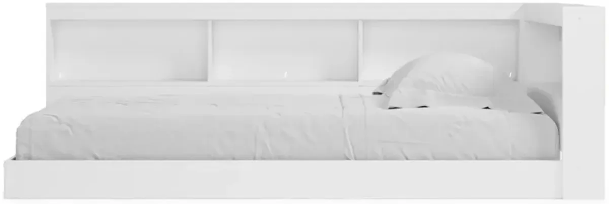 Ashley Piperton Matte White Twin Bookcase Storage Bed