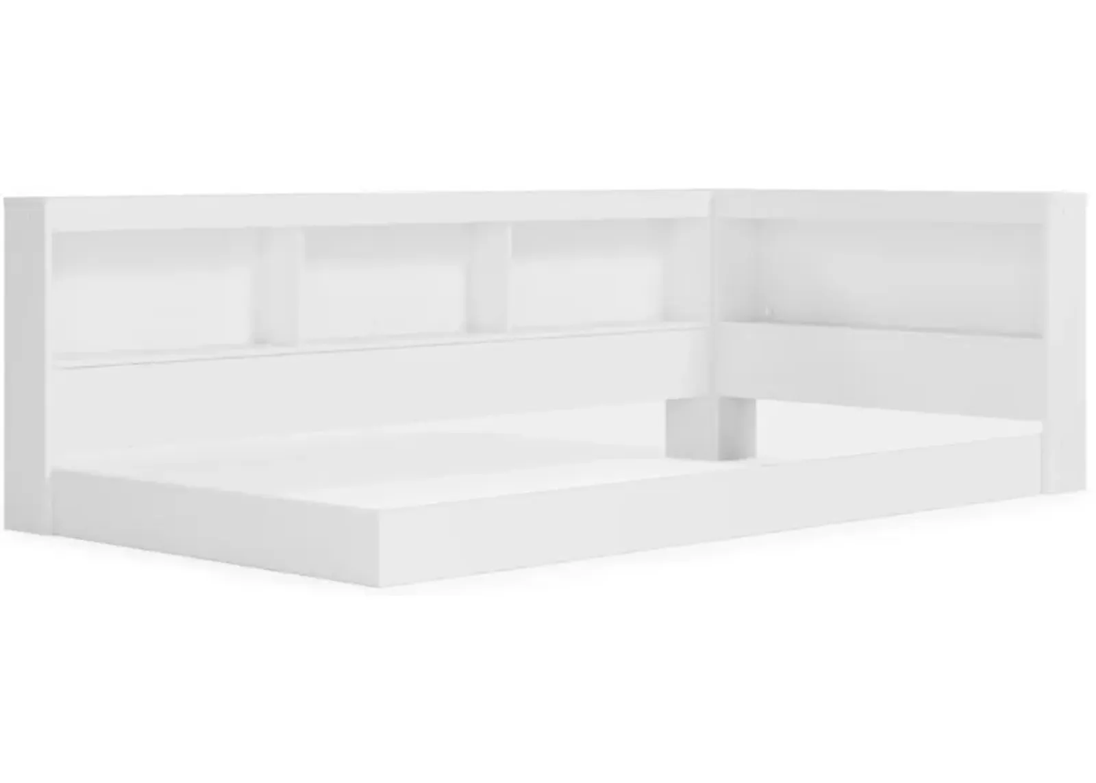 Ashley Piperton Matte White Twin Bookcase Storage Bed