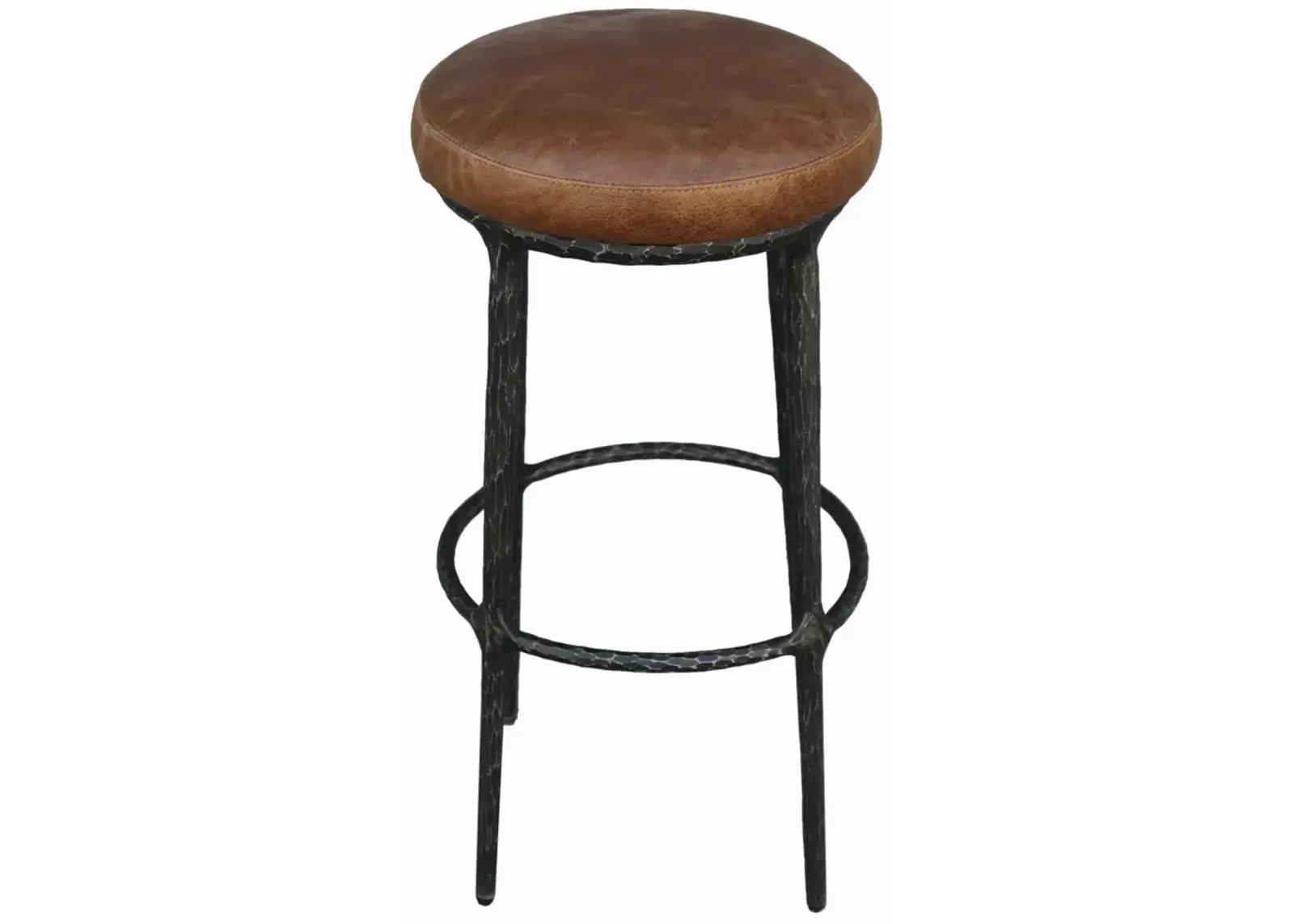 IRON/BROWN LEATHER MATEO COUNTER STOOL