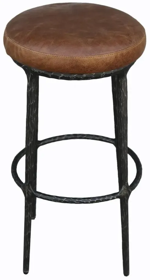 IRON/BROWN LEATHER MATEO COUNTER STOOL