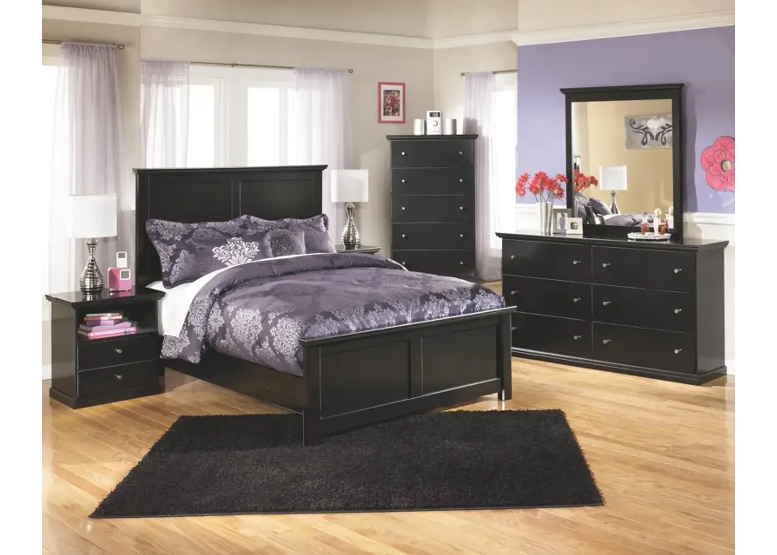 Ashley Maribel Black Full Panel Bed