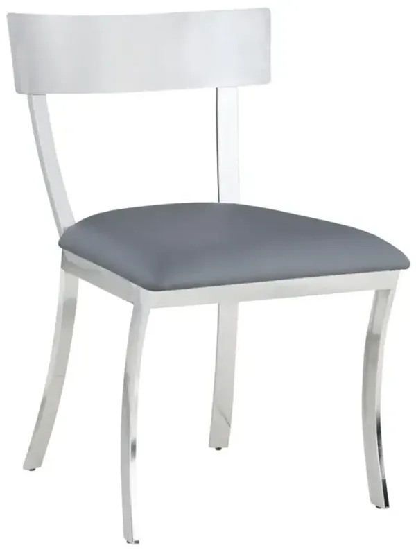 Chintaly Maiden Grey Contemporary Curved-Back Side Chair