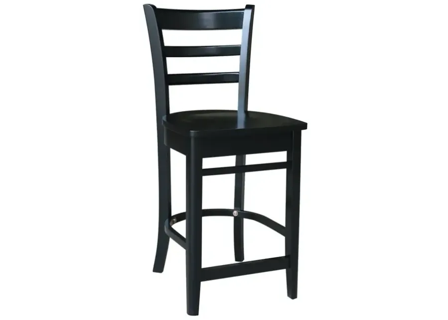 DINING ESSENTIALS EMILY WOOD STOOL IN BLACK