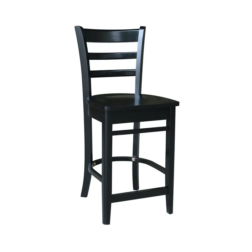 DINING ESSENTIALS EMILY WOOD STOOL IN BLACK