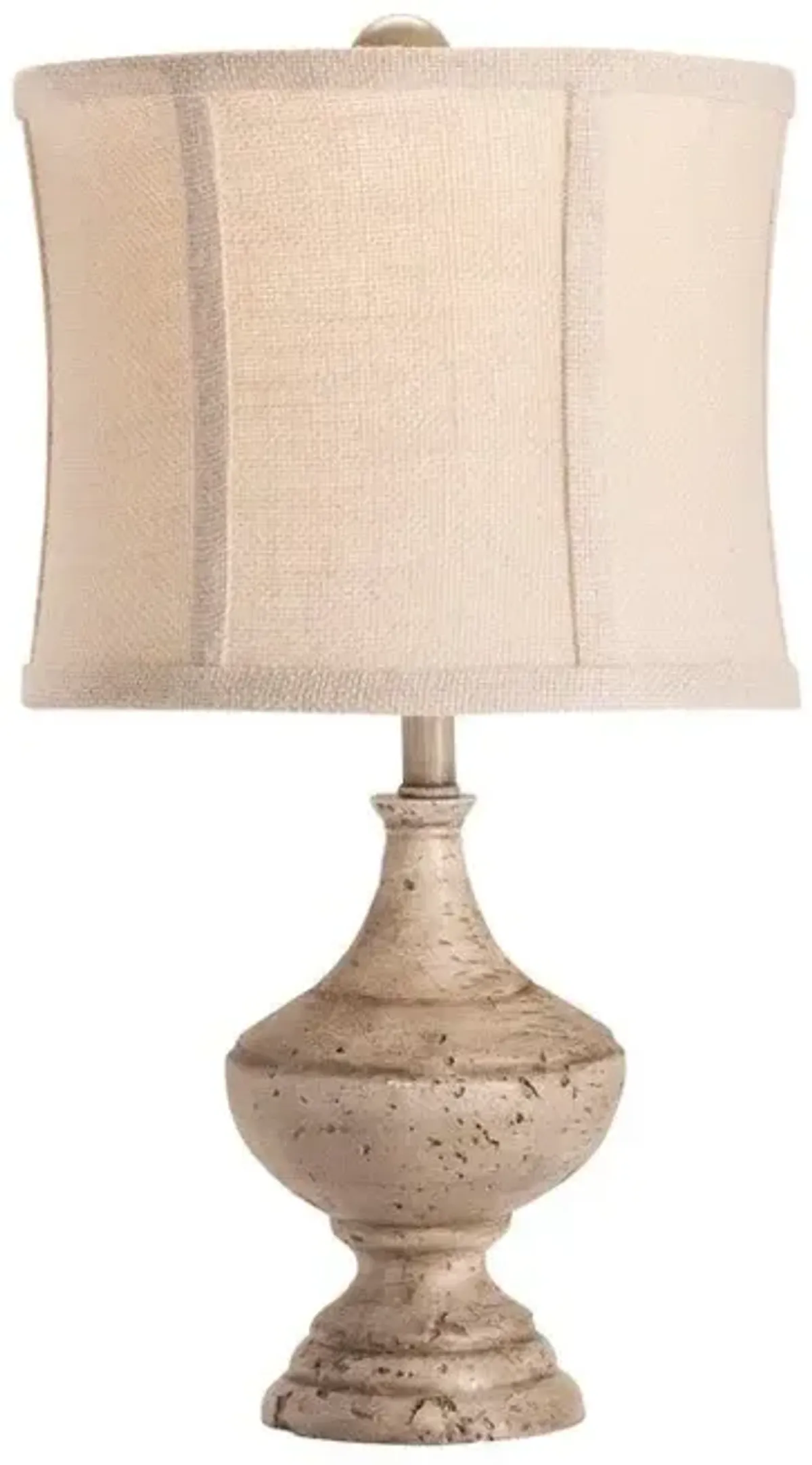 Crestview Post Finials Antique White Table Lamp