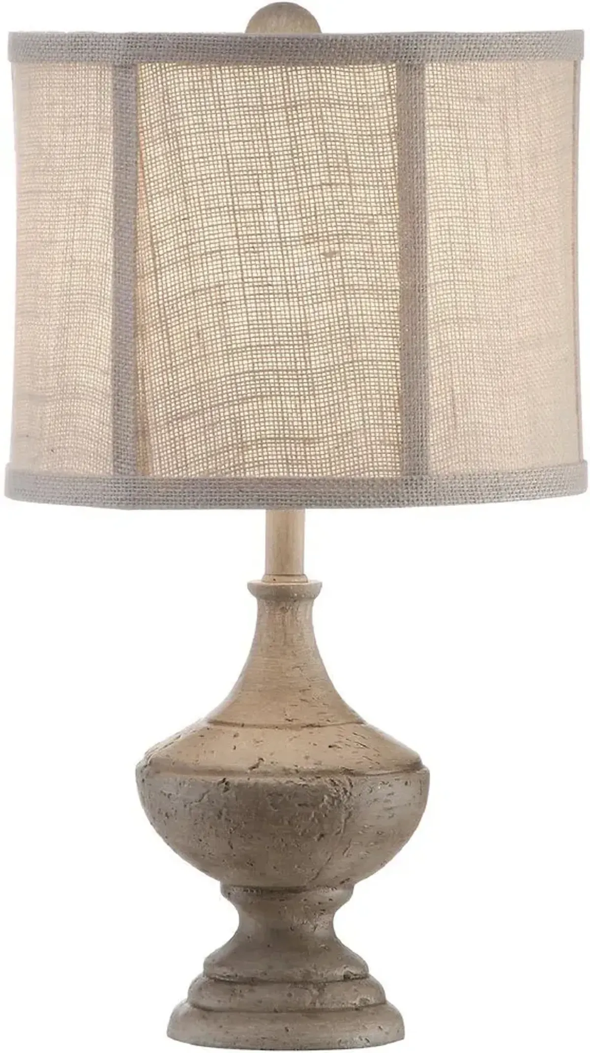 Crestview Post Finials Antique White Table Lamp