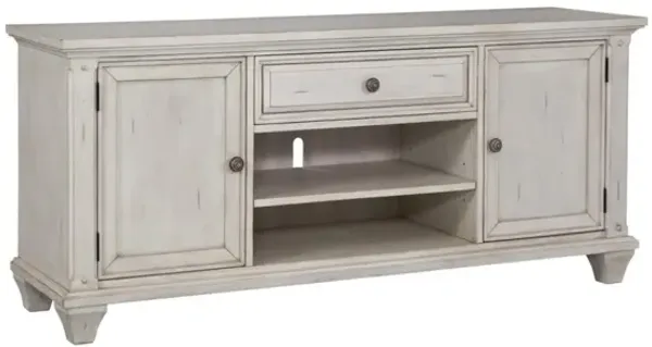 American Woodcrafters Sedona 66 Inch Cobblestone White Media Entertainment TV Stand