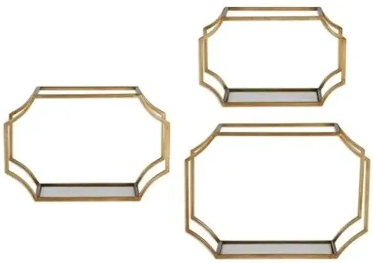 Uttermost Lindee 3-Piece Gold Wall Shelves