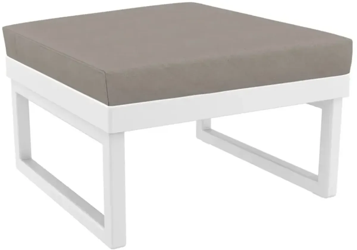 Compamia Mykonos Ottoman White with Sunbrella Taupe Cushion