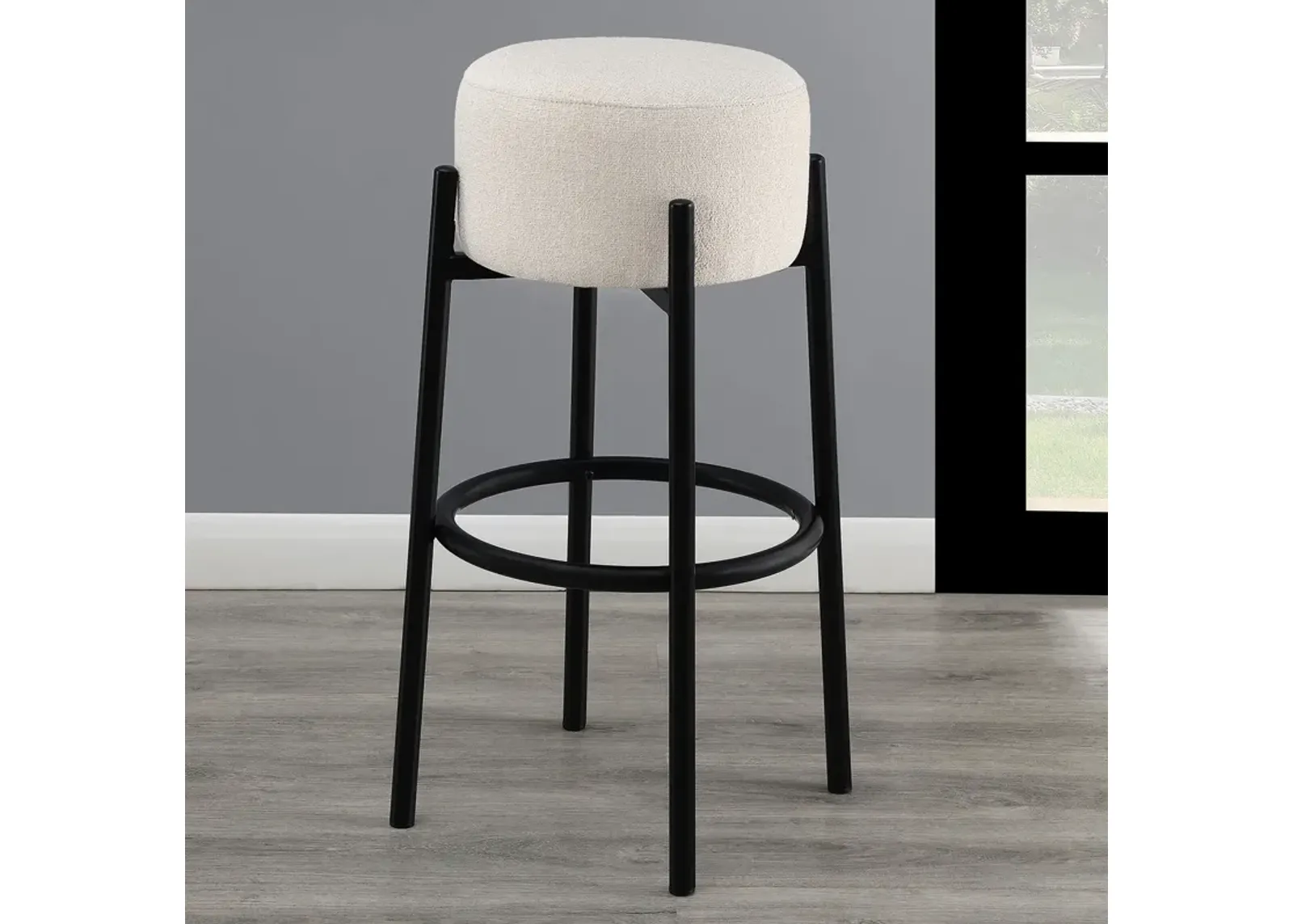 Coaster Leonard Upholstered Backless Bar Stool White