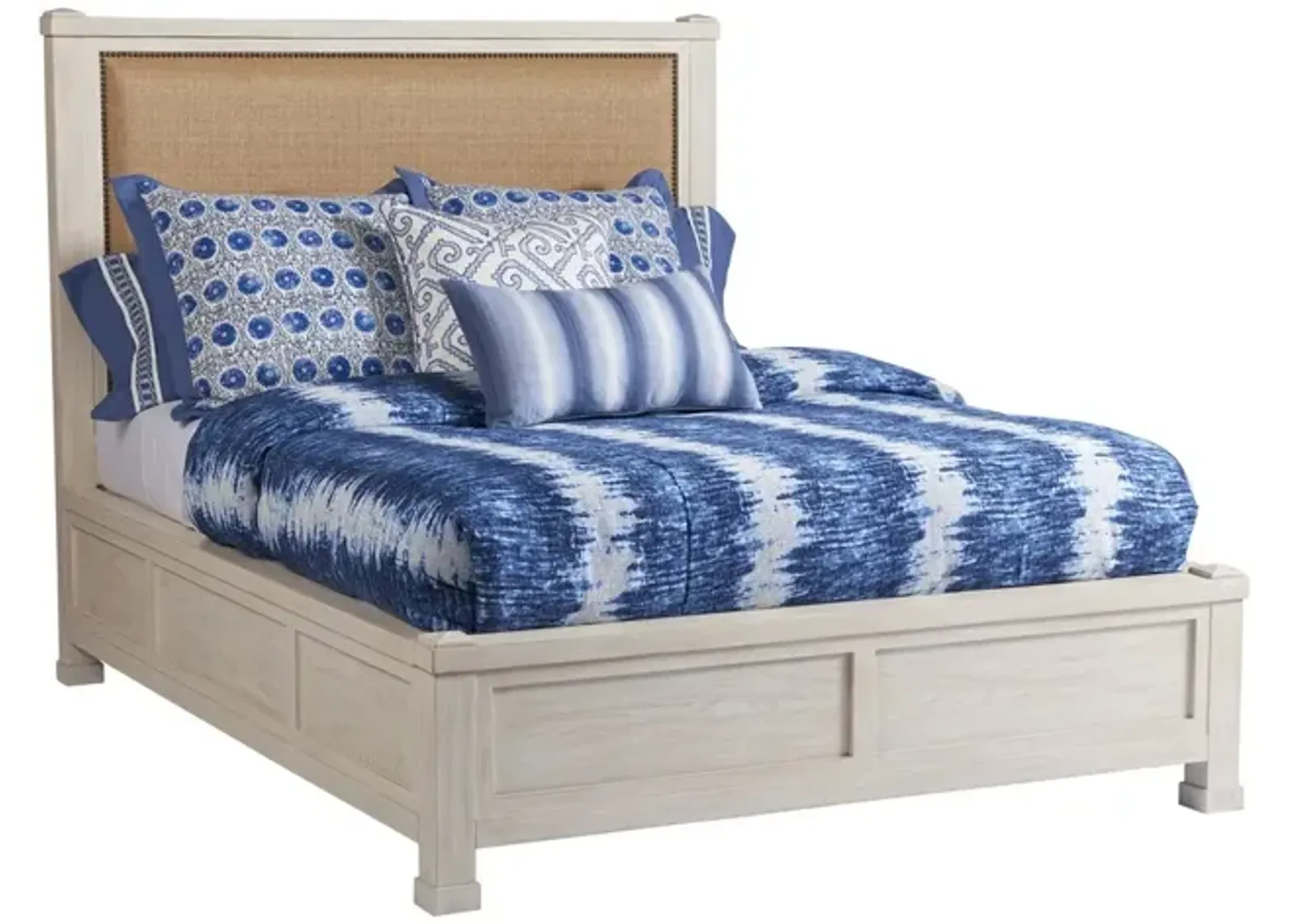 Barclay Butera by Lexington Newport Shorecliff Wood Canopy Queen Bed in White Washed