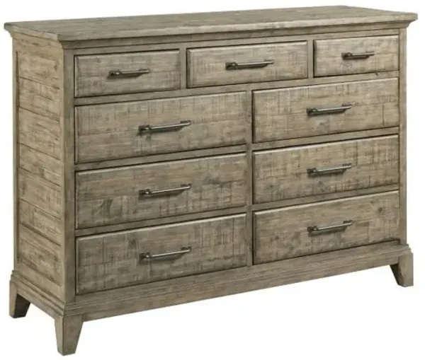 Kincaid Plank Road Westwood 9-Drawer Bureau Dresser in Stone