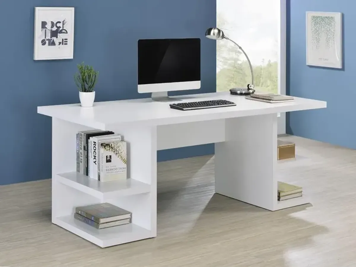 Coaster Alice 71 Inch 4-Shelf Engineered Wood Writing Desk White