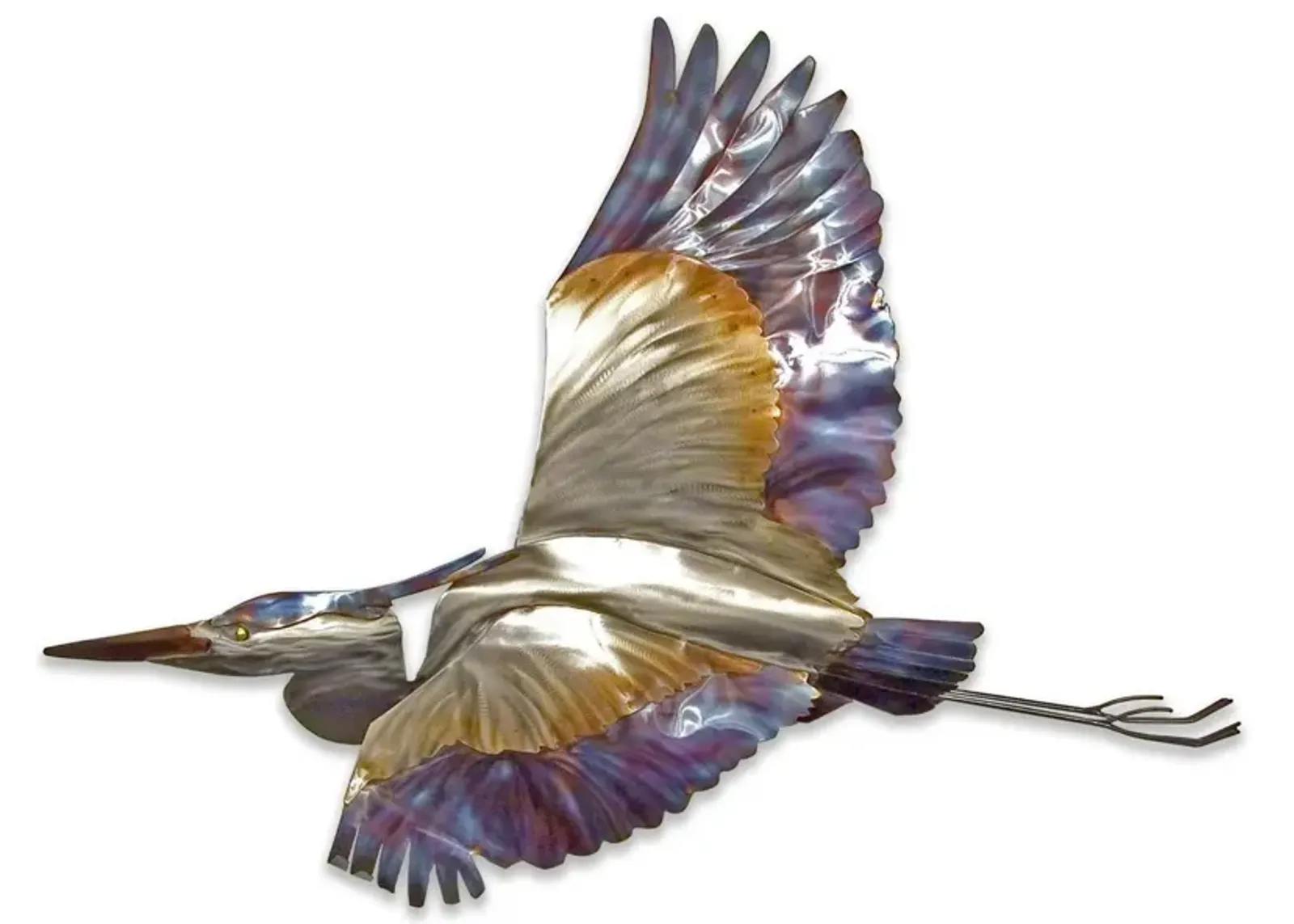 Copper Art Flying Heron Metal Wall Art