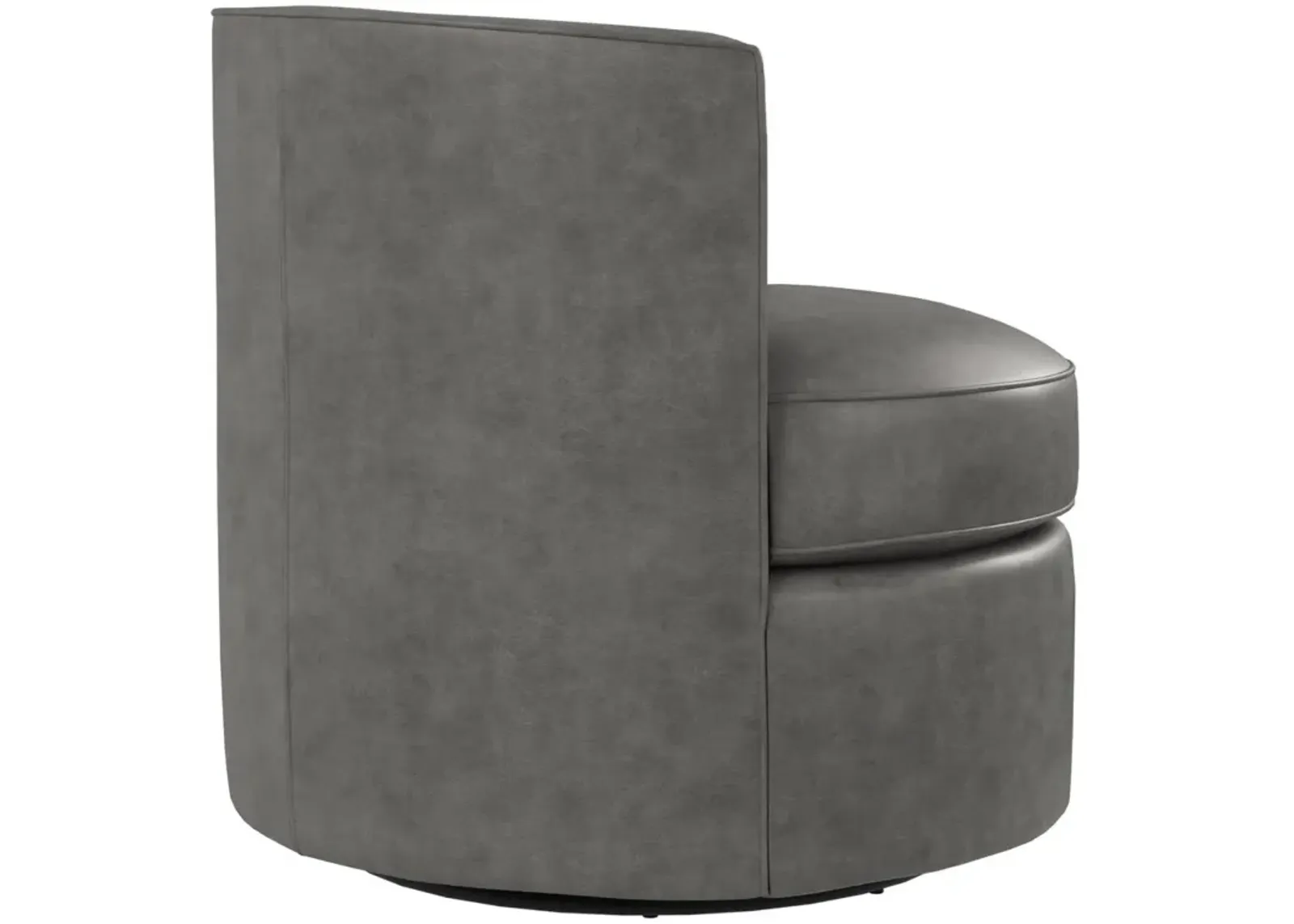 Bernhardt Fleur Leather Swivel Barrel Chair