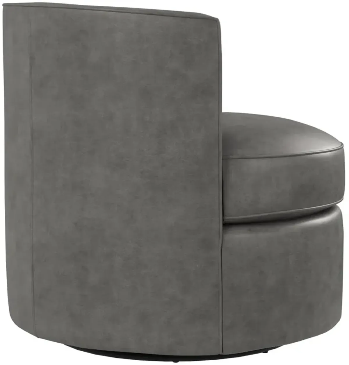 Bernhardt Fleur Leather Swivel Barrel Chair