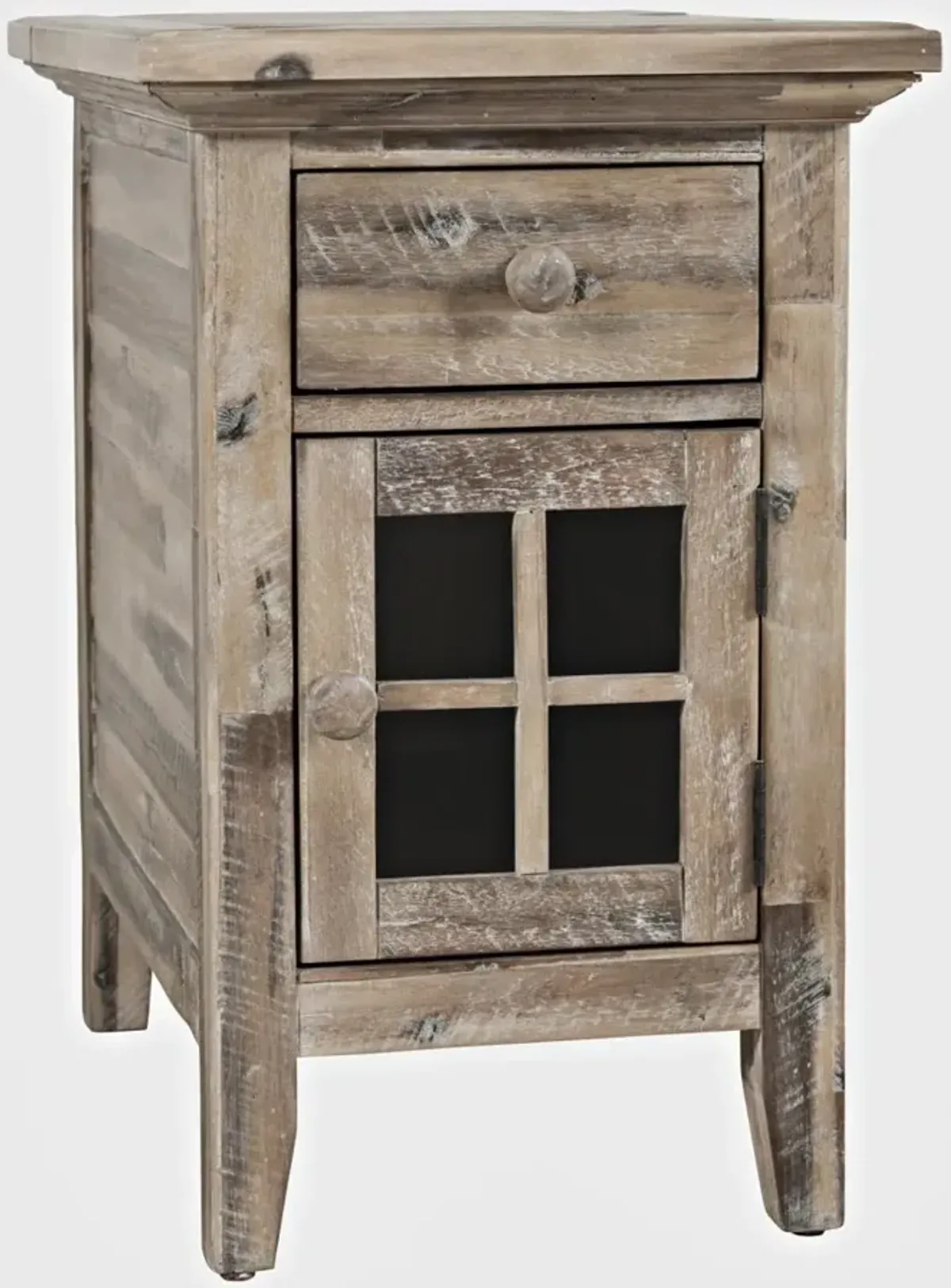 Rustic Shores Power Chairside End Table Grey Wash