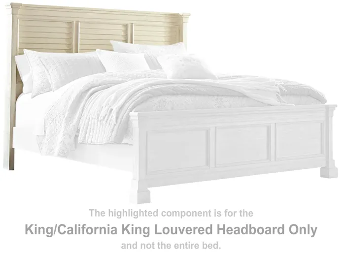 BOLANBURG KING/CALIFORNIA KING LOUVERED HEADBOARD ANTIQUE WHITE SIGNATURE DESIGN