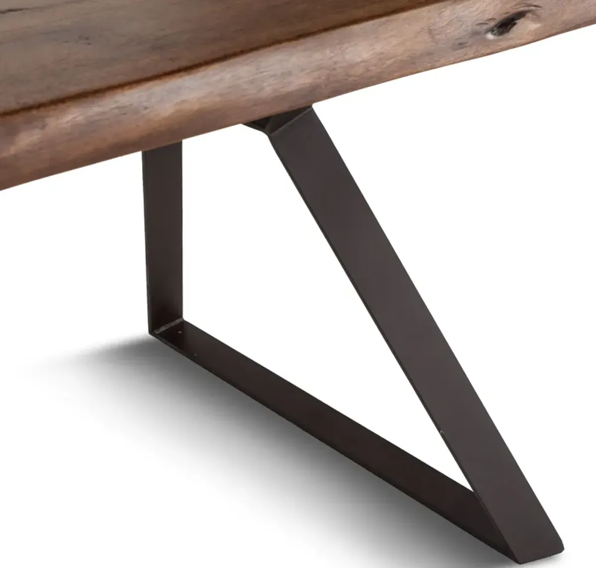 Home Trends Design London Loft 80-Inch Acacia Wood Live Edge Dining Table in Walnut Finish