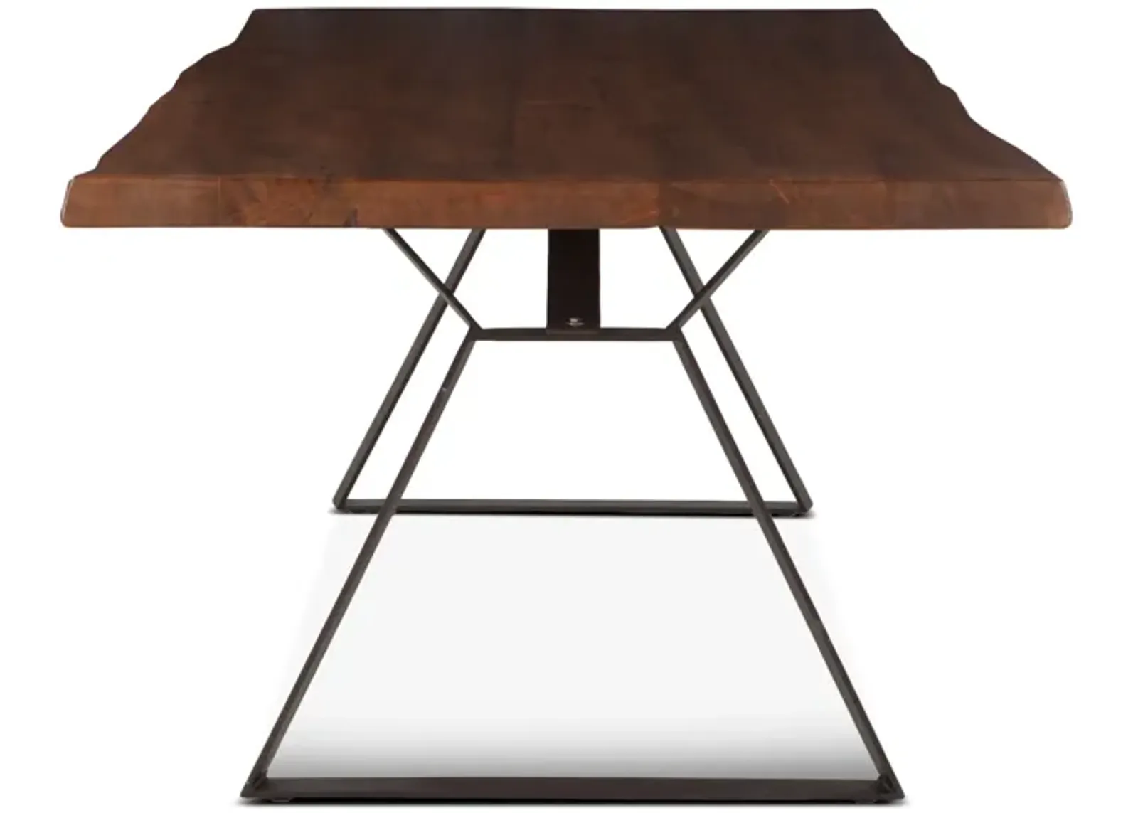 Home Trends Design London Loft 80-Inch Acacia Wood Live Edge Dining Table in Walnut Finish