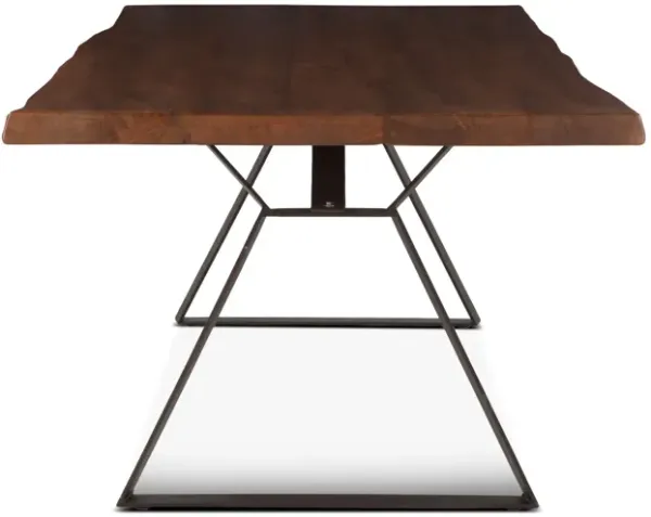 Home Trends Design London Loft 80-Inch Acacia Wood Live Edge Dining Table in Walnut Finish