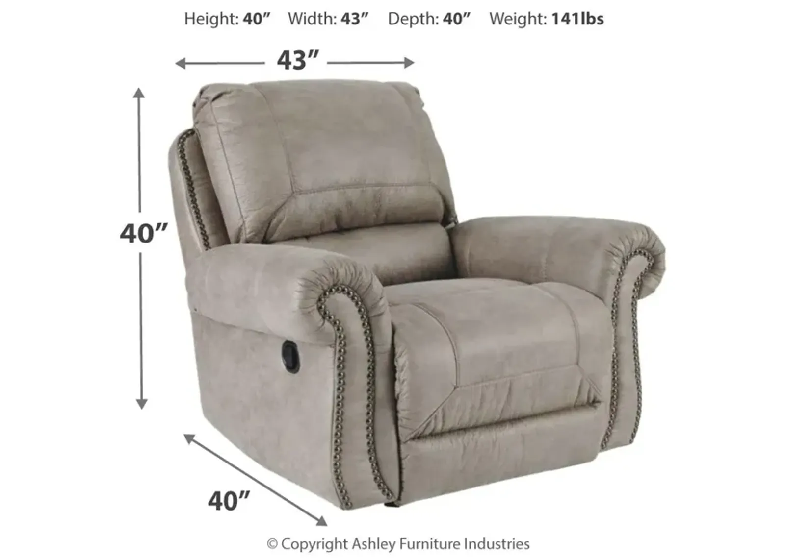 Ashley Olsberg Steel Rocker Recliner